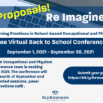 重新设想2021年的提议。免费虚拟学校后台会议，为学校的OTs和PTs。